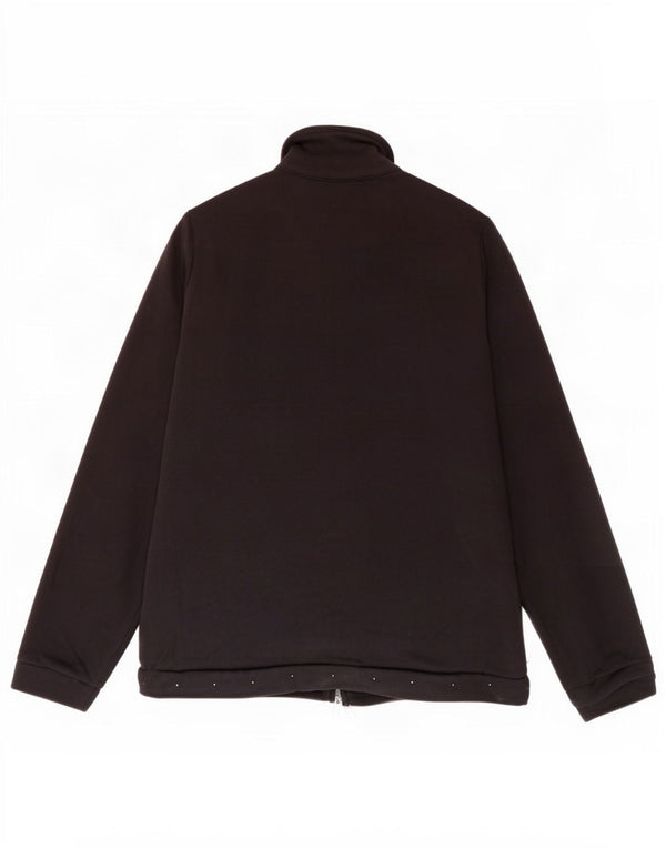 Champion Womens Easy Fit Tracksuit Top Jacket UK 14 Large Black Cotton