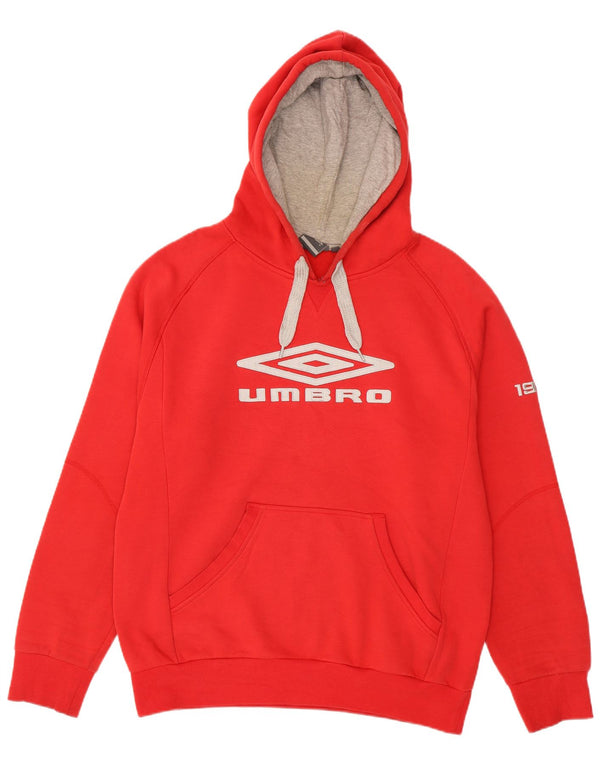 Umbro Mens Graphic Hoodie Jumper 2XL Red Cotton