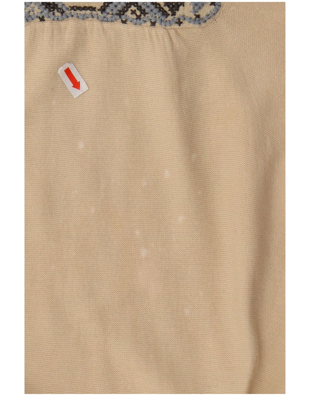 Monsoon Womens Blouse Top UK 14 Medium Beige Fair Isle