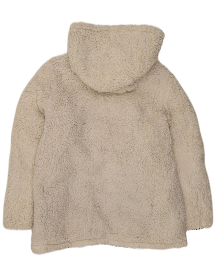 Reebok Womens Hooded Reversible Padded Jacket UK 14 Medium Black Polyester