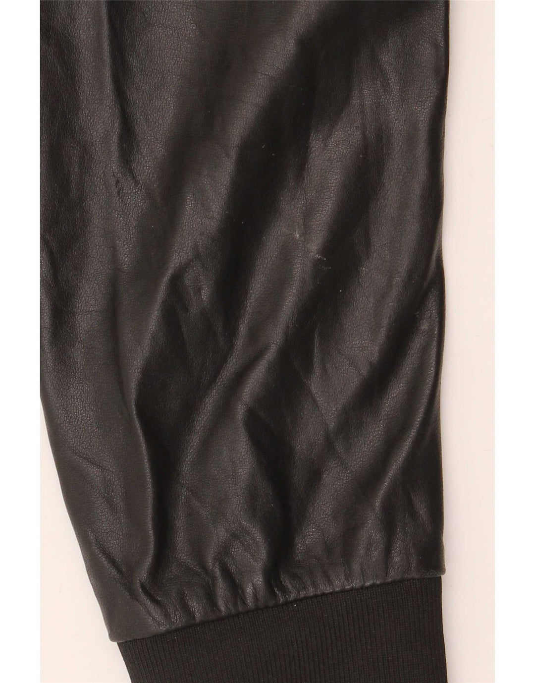 Replay Mens Bomber Leather Jacket UK 38 Medium Black Leather