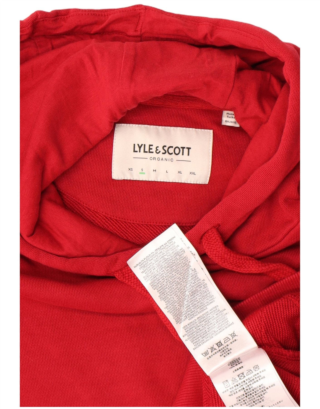 Lyle & Scott Mens Hoodie Jumper Small Red Cotton