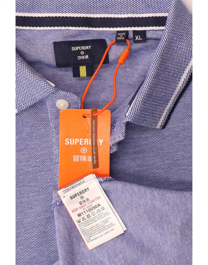 Superdry Mens Polo Shirt XL Blue Cotton