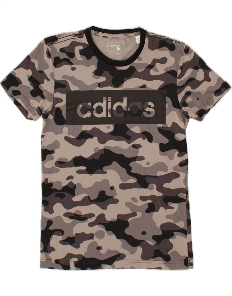 ADIDAS Mens Climalite Graphic T-Shirt Top Small Grey Camouflage Vintage Adidas and Second-Hand Adidas from Messina Hembry 