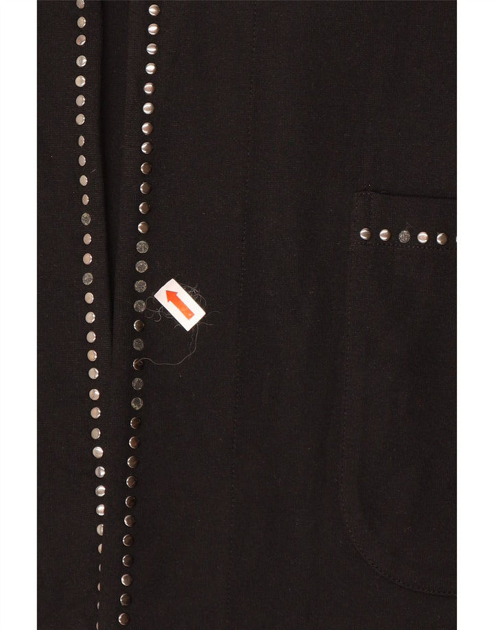 Fiorella Rubino Womens Oversized Open Blazer Jacket UK 14 Medium Black