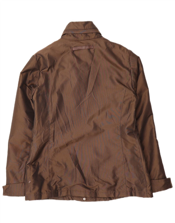 Trussardi Womens Utility Jacket IT 42 Medium Brown Nylon