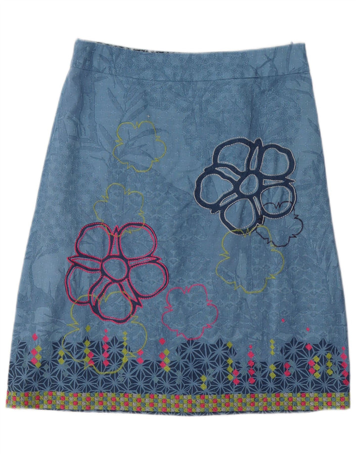 WHITE STUFF Womens A-Line Skirt UK 10 Small W32  Blue Floral Polyester