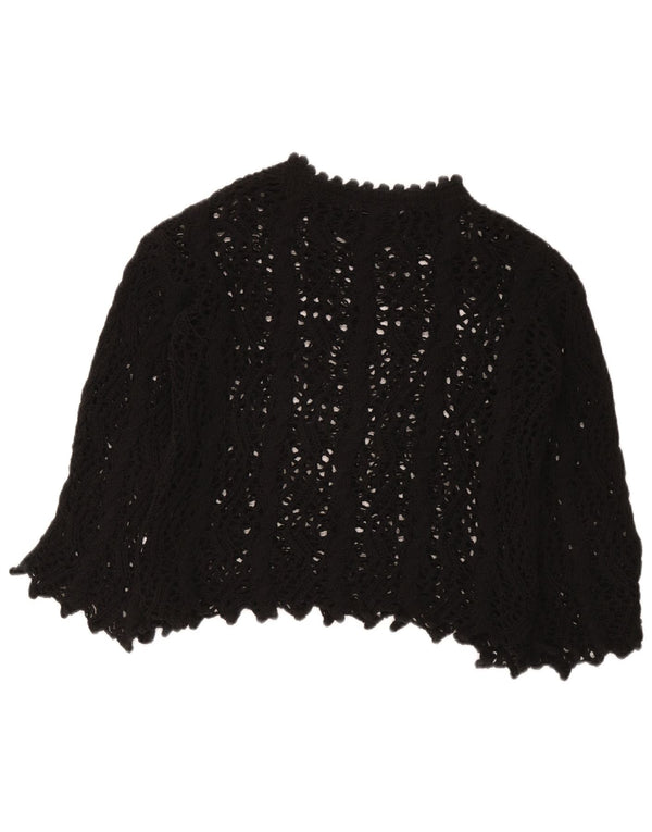Zara Womens Crochet Blouse Top UK 10 Small Black