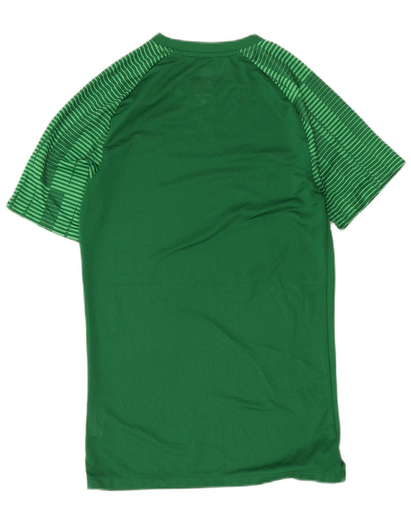 Nike Mens Dri Fit Slim T-Shirt Top Small Green Striped Polyester