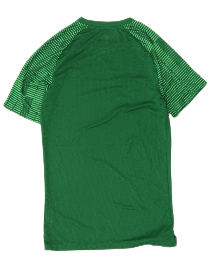 Nike Mens Dri Fit Slim T-Shirt Top Small Green Striped Polyester