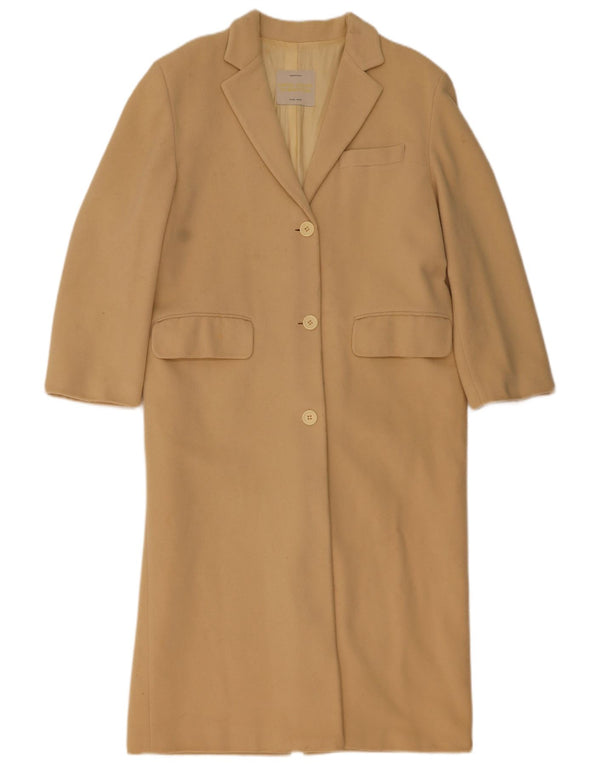 Benetton Womens Loose Fit Overcoat IT 42 Medium Beige Wool