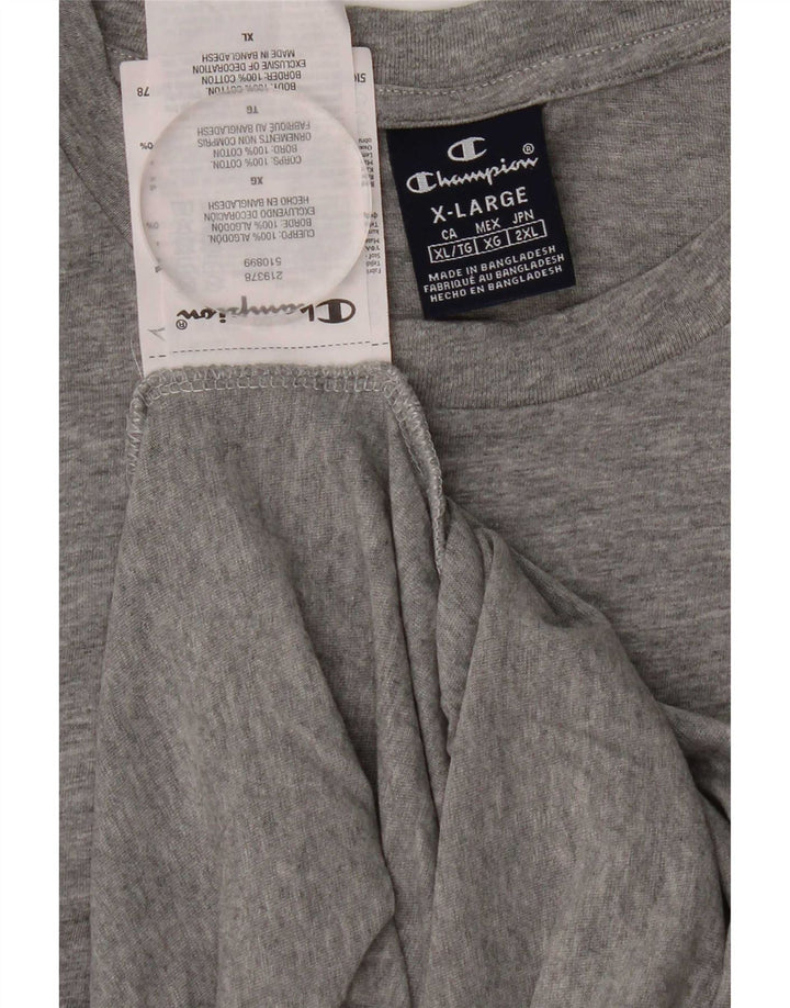 Champion Mens Top Long Sleeve XL Grey Cotton