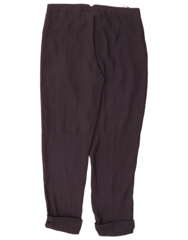 Topshop Womens Straight Casual Trousers UK 6 XS W26 L26 Navy Blue Polyester