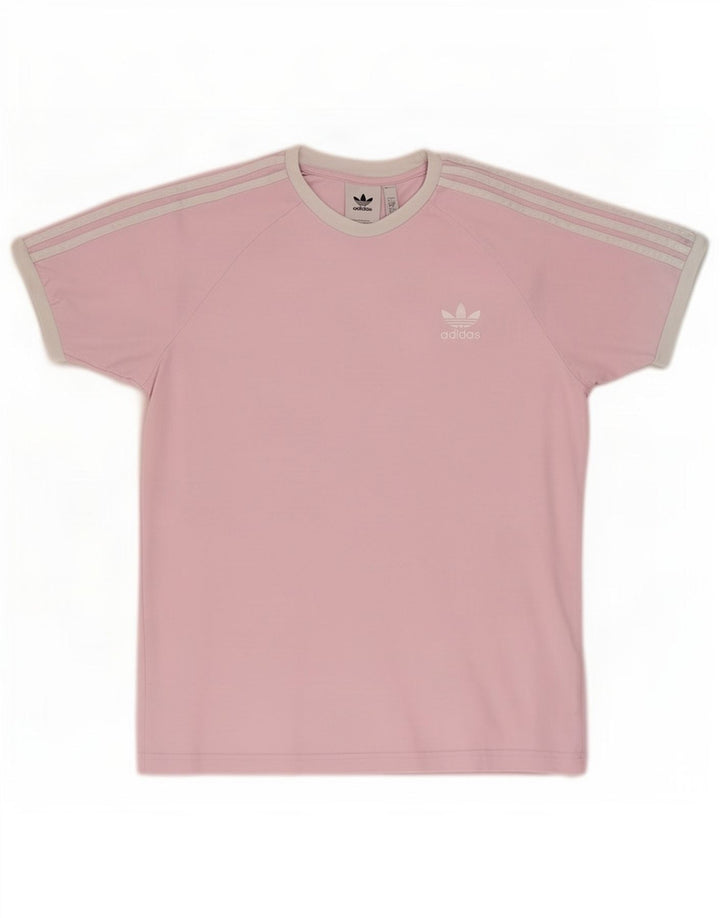 Adidas Mens T-Shirt Top Large Pink Cotton