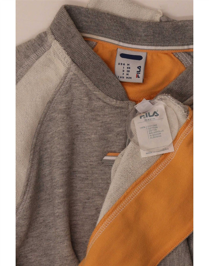 Fila Womens Tracksuit Top Jacket IT 44 Medium Grey Colourblock Sports