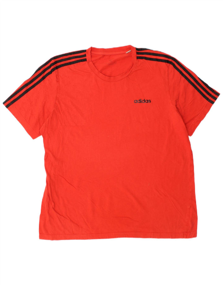 Adidas Mens T-Shirt Top XL Orange Cotton