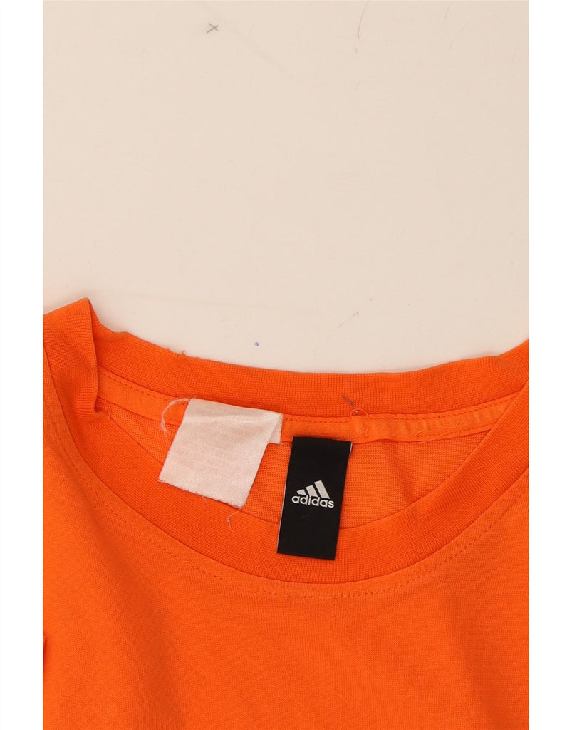 ADIDAS Mens Graphic T-Shirt Top Small Orange Cotton Vintage Adidas and Second-Hand Adidas from Messina Hembry 