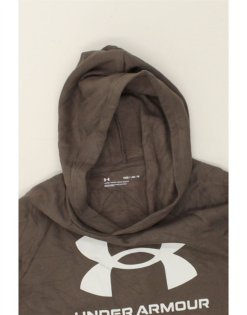 UNDER ARMOUR Boys Graphic Hoodie Jumper 9-10 Years Medium Grey Cotton | Vintage Under Armour | Thrift | Second-Hand Under Armour | Used Clothing | Messina Hembry 