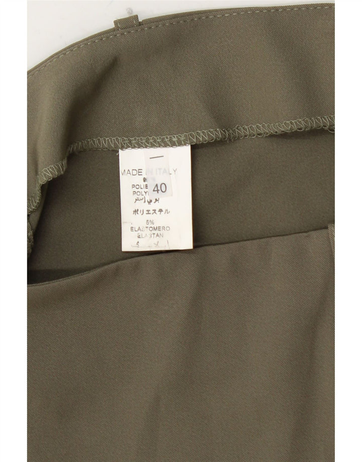 VINTAGE Womens Low Waist Mini Skirt IT 40 Small W28  Khaki Polyester
