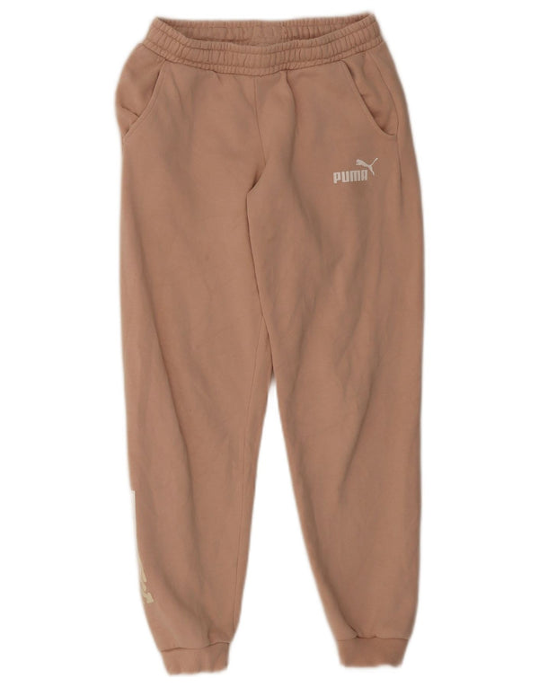 Puma Womens Graphic Tracksuit Trousers Joggers UK 8 Small Pink Cotton