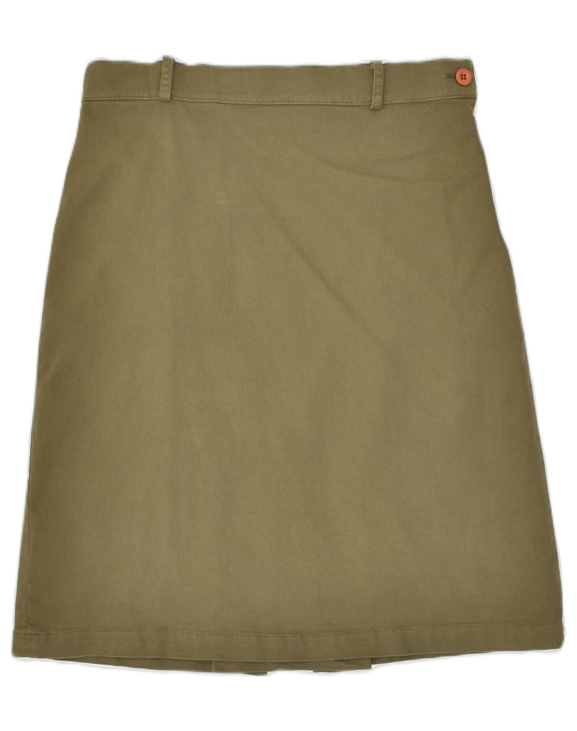 WOOLRICH Womens A-Line Skirt W30 Medium  Khaki Cotton | Vintage Woolrich | Thrift | Second-Hand Woolrich | Used Clothing | Messina Hembry 