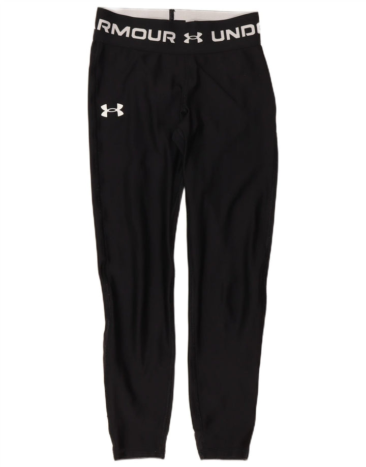 Under Armour Womens Capri Graphic Leggings UK 4 XS Black Polyester