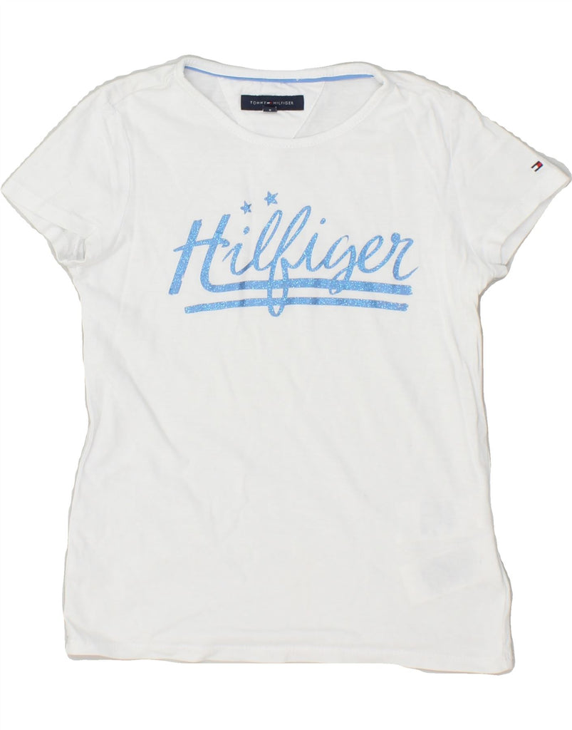TOMMY HILFIGER Boys Graphic T-Shirt Top 7-8 Years White Cotton | Vintage Tommy Hilfiger | Thrift | Second-Hand Tommy Hilfiger | Used Clothing | Messina Hembry 