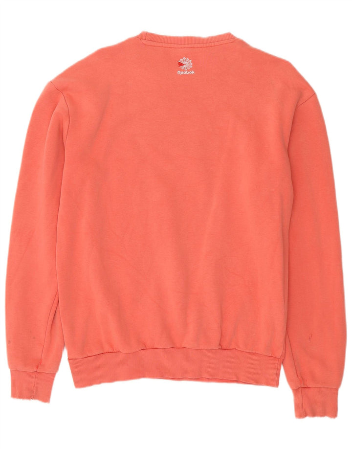REEBOK Mens Graphic Sweatshirt Jumper Medium Pink Cotton