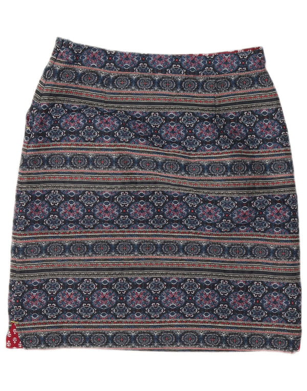 White Stuff Womens Mini Skirt UK 10 Small W30 Blue Geometric Polyester