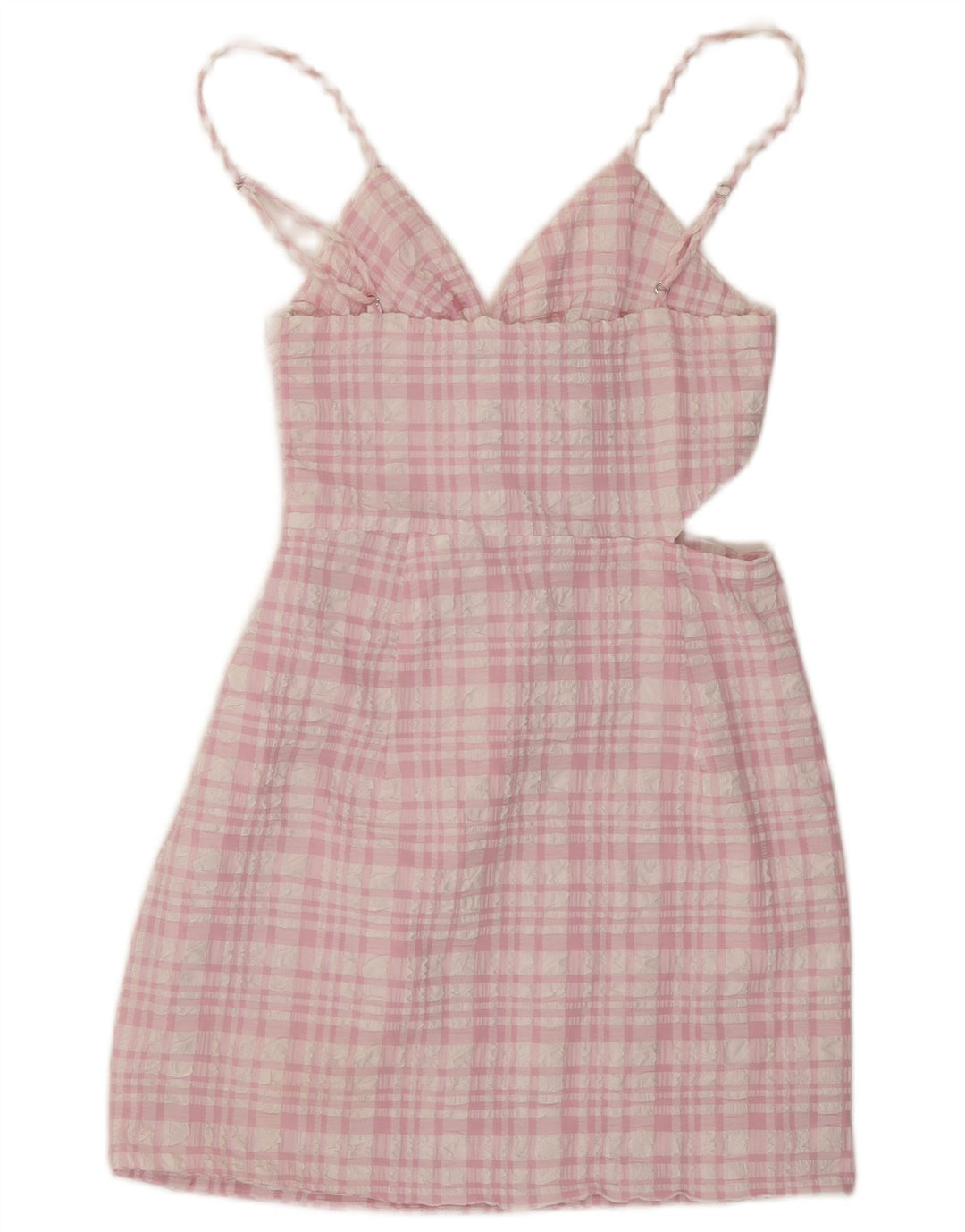 Zara Womens Cutout Sundress UK 8 Small Pink Check