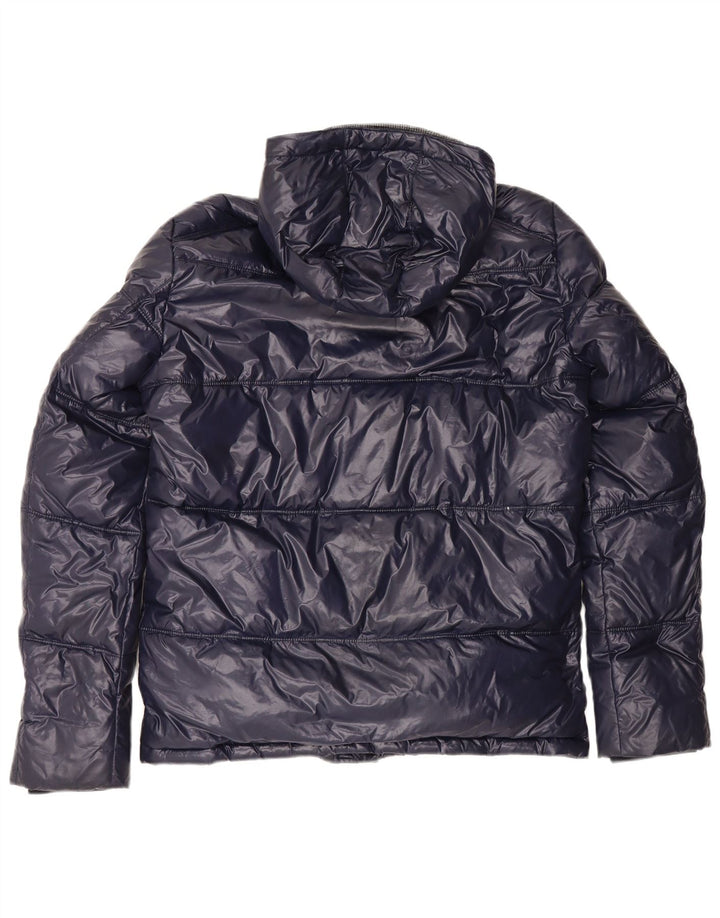 PEPE Jeans Mens Heritage Hooded Padded Jacket UK 38 Medium Navy Blue
