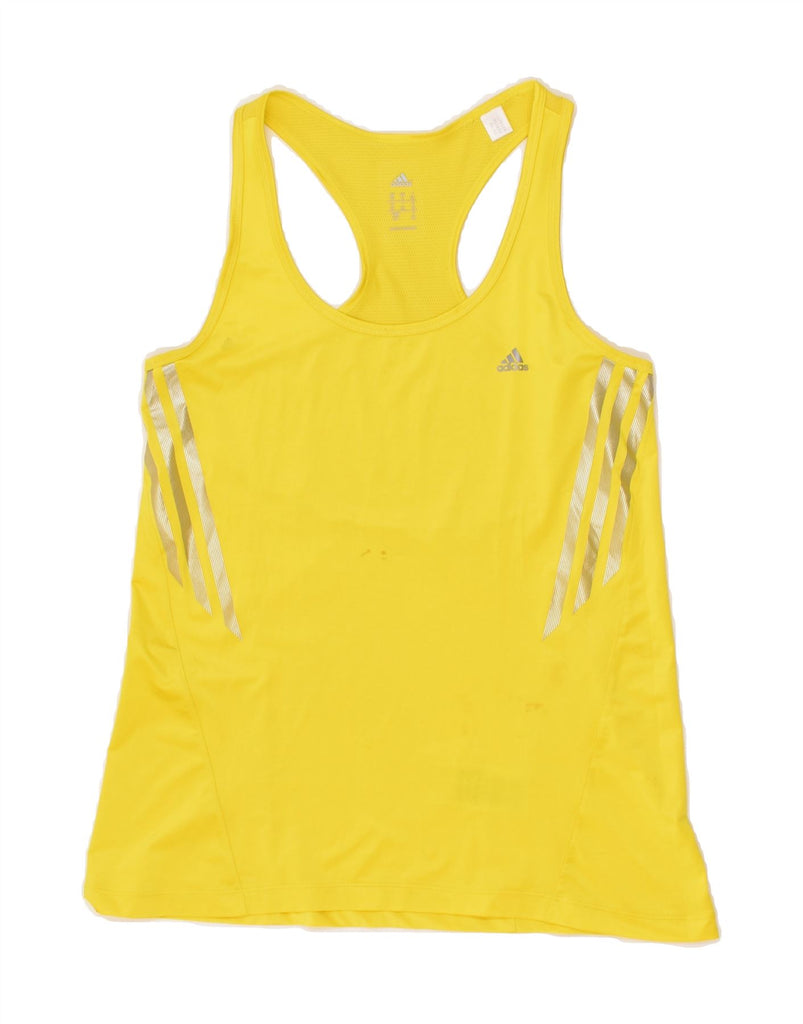 ADIDAS Womens Vest Top UK 10 Small Yellow Polyester | Vintage Adidas | Thrift | Second-Hand Adidas | Used Clothing | Messina Hembry 