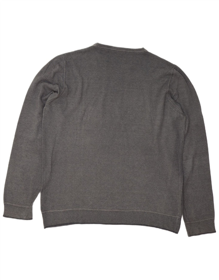 TRUSSARDI JEANS Mens Crew Neck Jumper Sweater 2XL Grey Wool