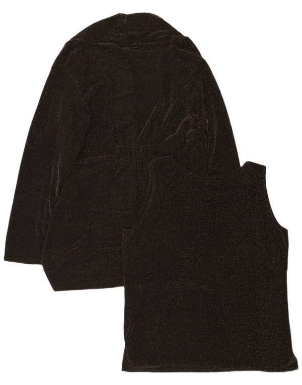 Vintage Womens 2 Piece Set UK 18 XL Black Nylon