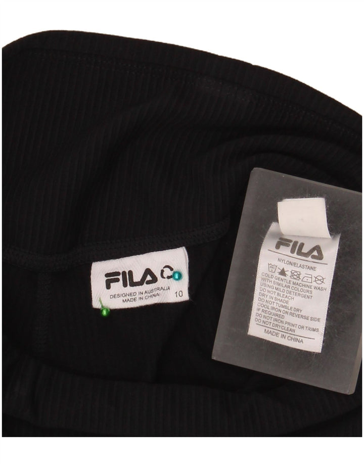 Fila Womens Tracksuit Trousers UK 10 Small  Black Nylon
