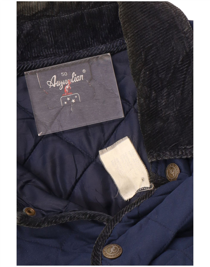AUSTRALIAN L'ALPINA Mens Quilted Jacket IT 50 Large Navy Blue Polyester