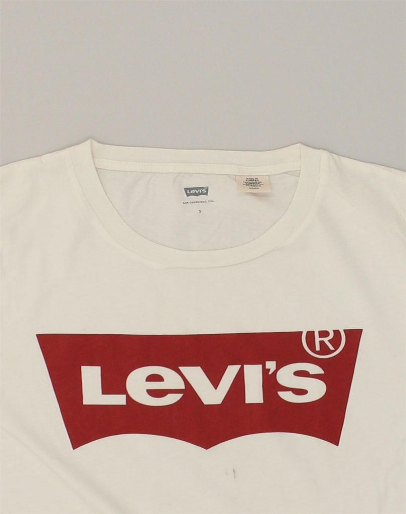 LEVI'S Mens Slim Fit Graphic T-Shirt Top Small Beige Cotton | Vintage Levi's | Thrift | Second-Hand Levi's | Used Clothing | Messina Hembry 