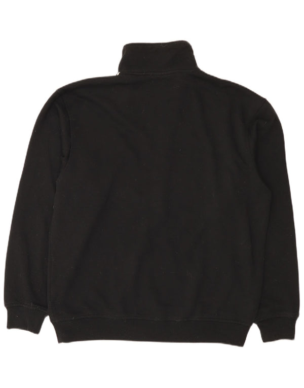 Lotto Mens Graphic Zip Neck Sweatshirt Jumper Large Black Polyester