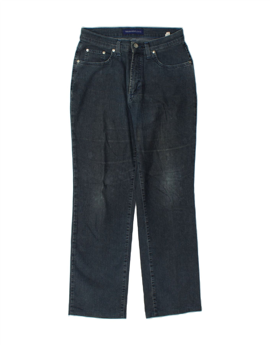TRUSSARDI Womens Straight Jeans W29 L28 Navy Blue Cotton Vintage Trussardi and Second-Hand Trussardi from Messina Hembry 