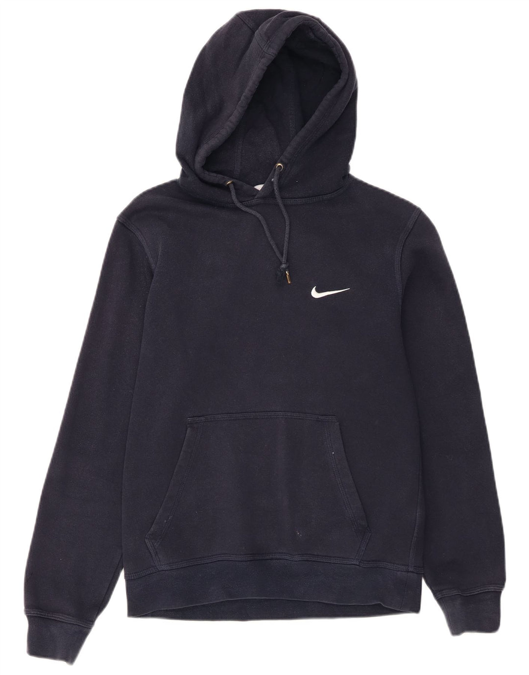 NIKE Mens Hoodie Jumper Small Navy Blue Cotton