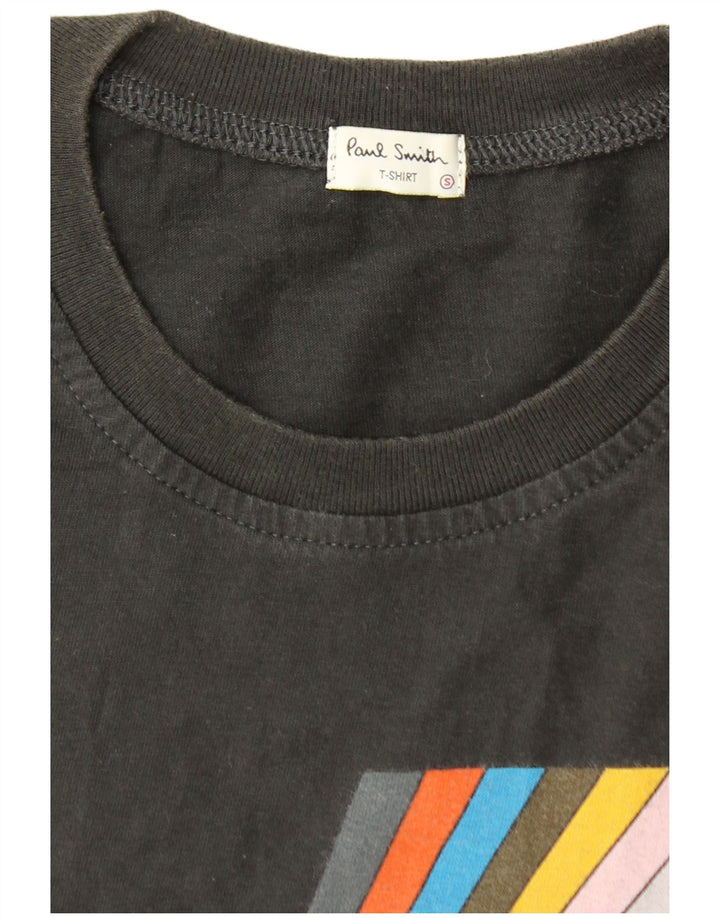 PAUL SMITH Mens Graphic T-Shirt Top Small Black Cotton