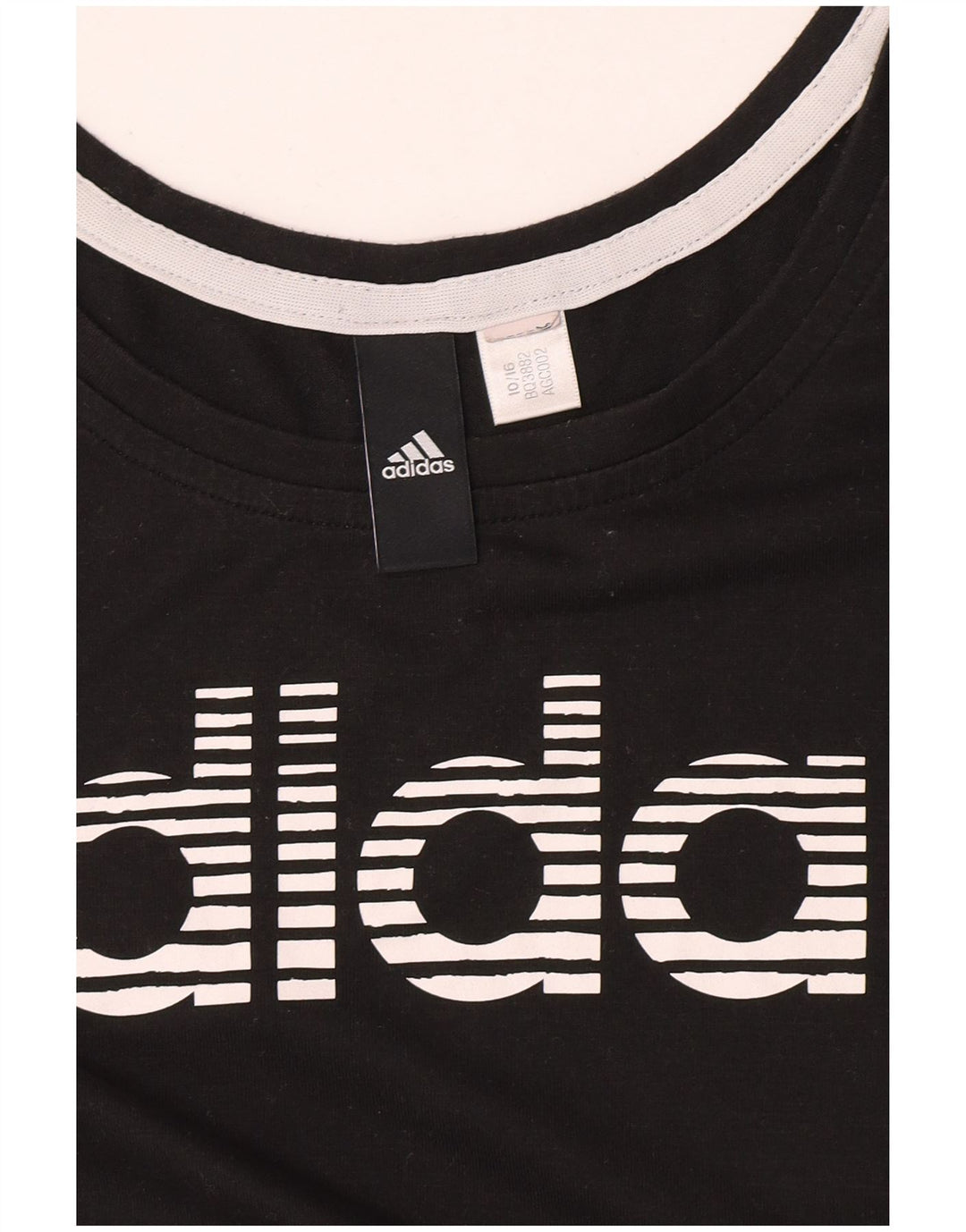 Adidas Womens Graphic T-Shirt Top UK 12 Medium Black