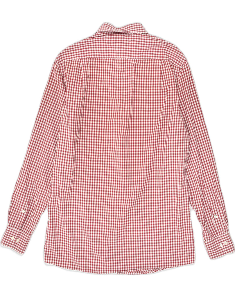 TOMMY HILFIGER Mens Slim Fit Shirt Size 15 Medium Red Gingham Cotton | Vintage Tommy Hilfiger | Thrift | Second-Hand Tommy Hilfiger | Used Clothing | Messina Hembry 