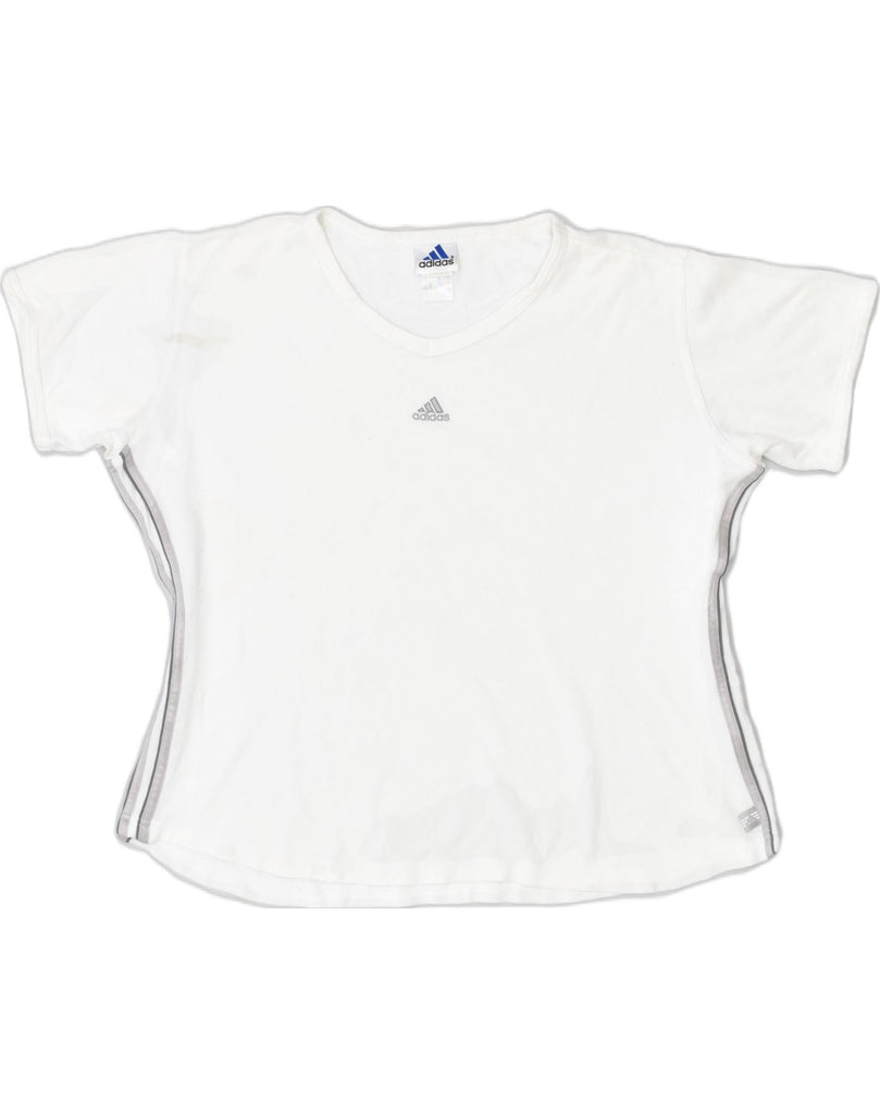 ADIDAS Womens T-Shirt Top UK 18 XL White Cotton | Vintage Adidas | Thrift | Second-Hand Adidas | Used Clothing | Messina Hembry 