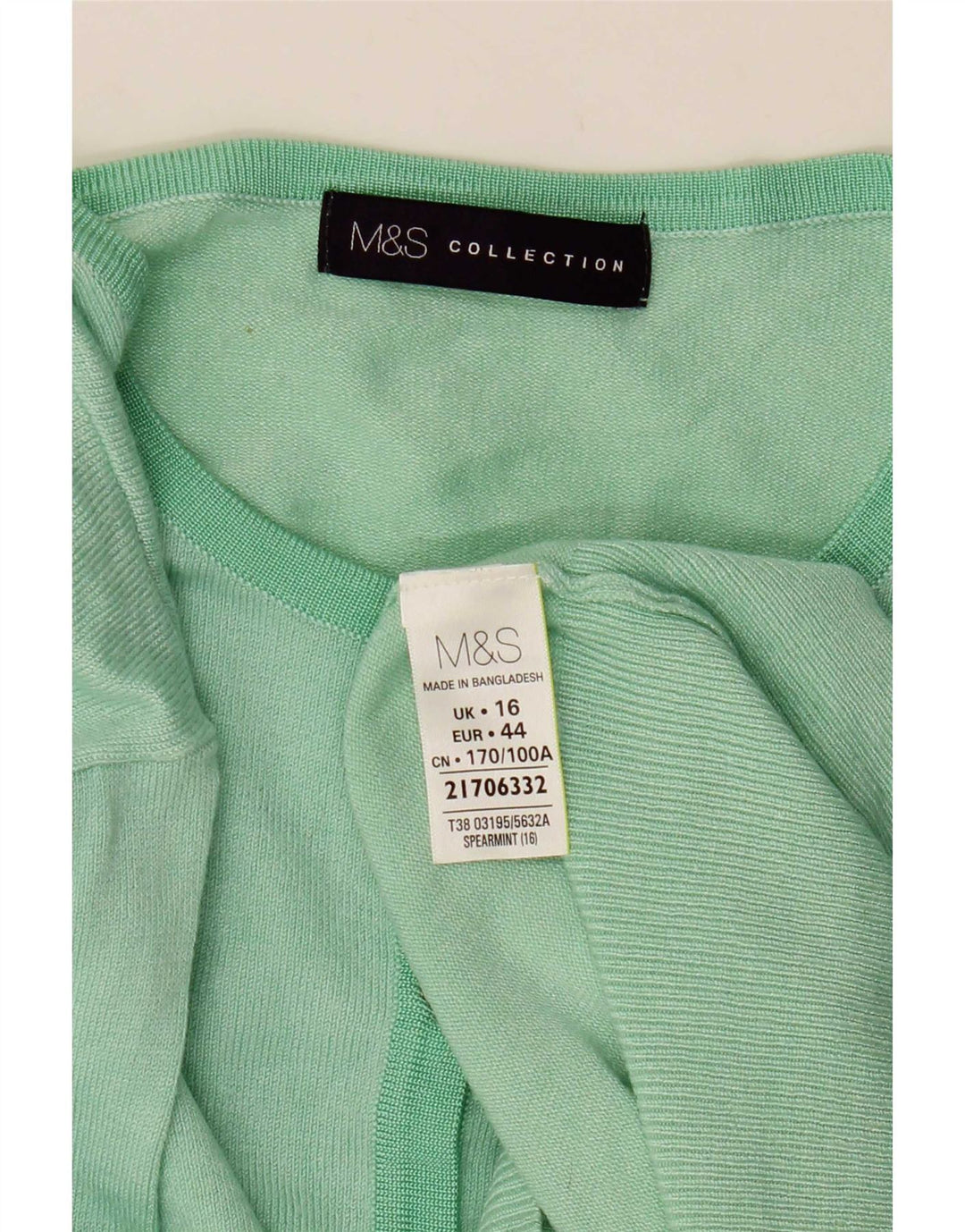 Marks & Spencer Womens Cardigan Sweater UK 16 Large Green Viscose