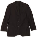 Vintage Womens 2 Button Blazer Jacket US 40 Large Black Virgin Wool