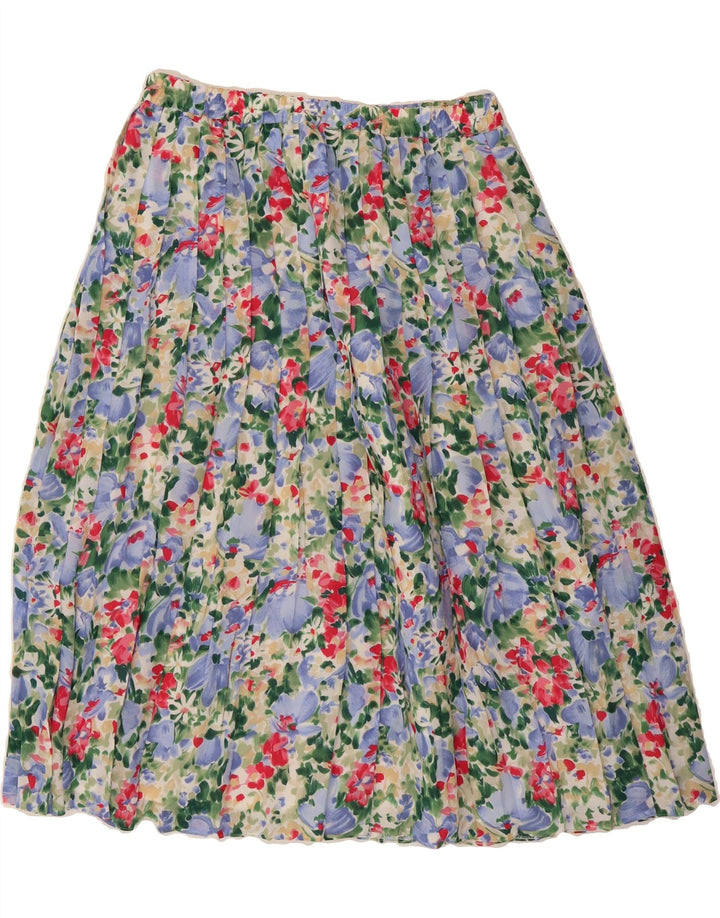MARKWALD Womens Pleated Skirt UK 18 XL W38 Multicoloured Floral Polyester Vintage MARKWALD and Second-Hand MARKWALD from Messina Hembry 