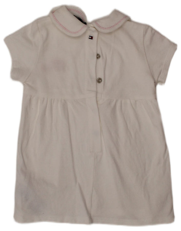 TOMMY HILFIGER Baby Girls Graphic A-Line Dress 6-9 Months White Cotton