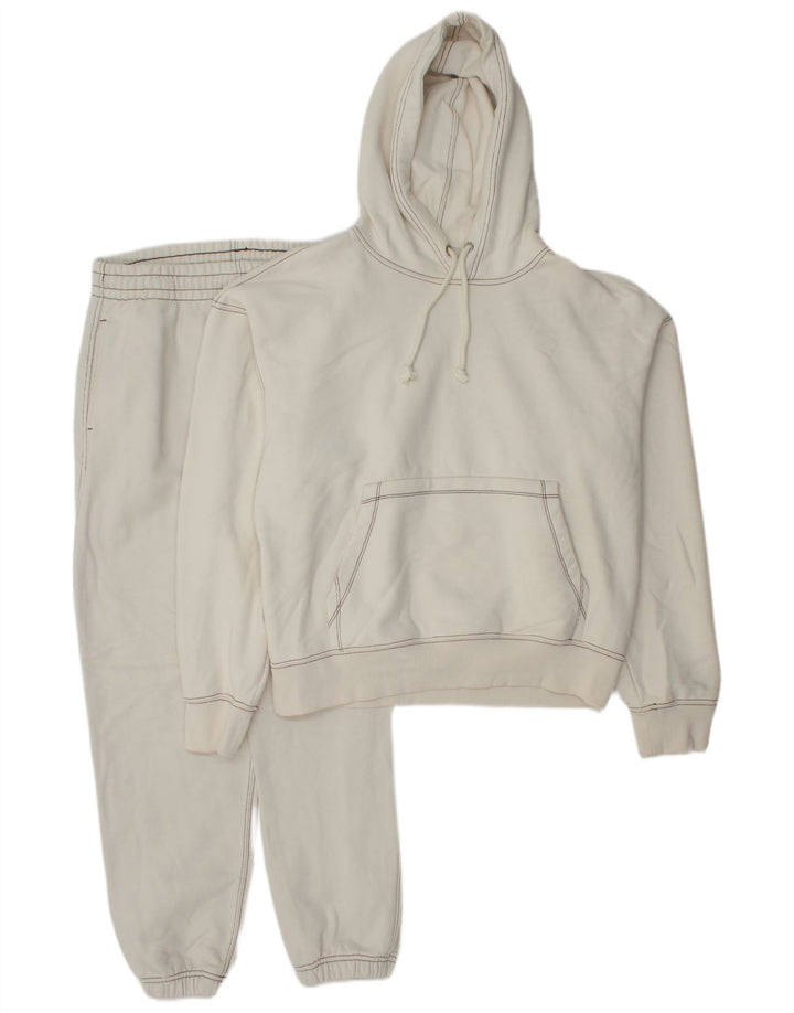 Zara Mens Hooded Full Tracksuit Medium  White Cotton