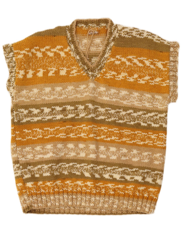 Vintage Womens V-Neck Jumper Sweater UK 18 XL Multicoloured Striped